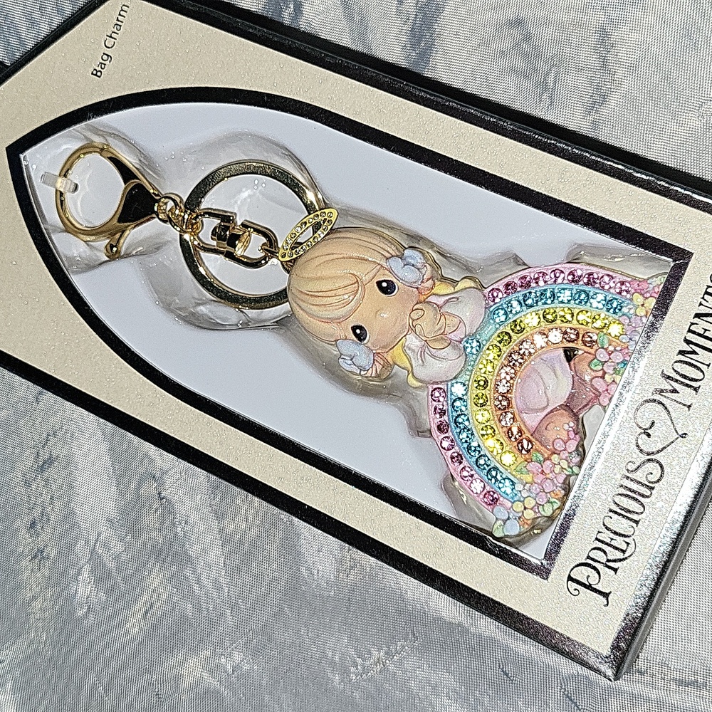 Precious Moments Rainbow Angel Keychain Bag Charm BNIB TA Lp
